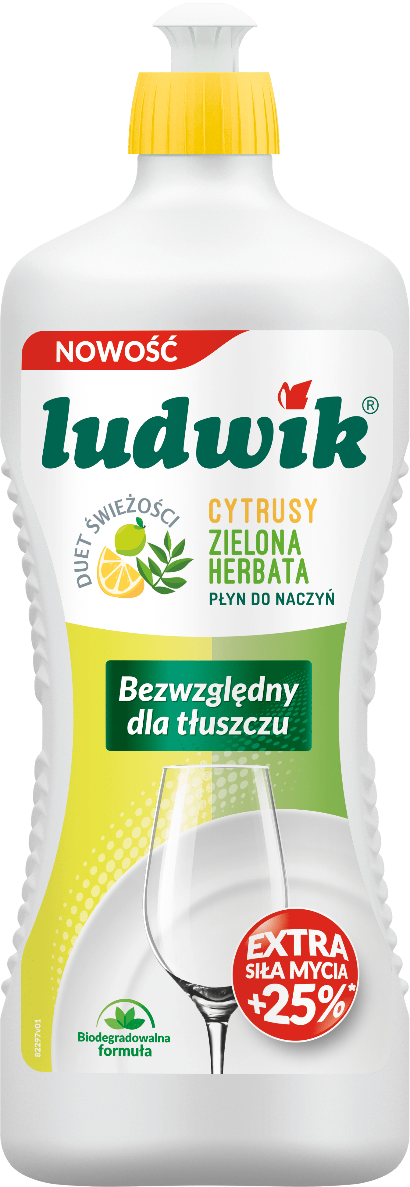 Nowa butelka płynu do naczyń Ludwik o zapachu cytrusy i zielona herbata